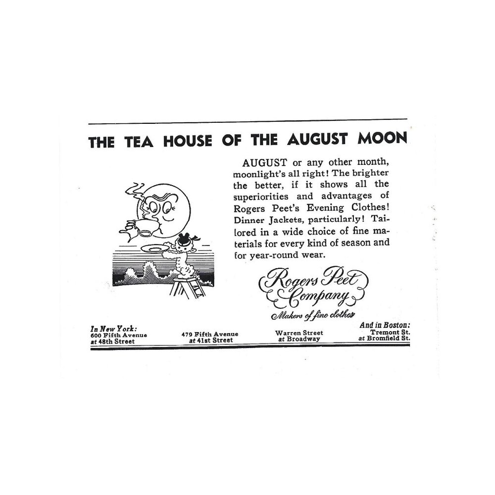 Tea House of August Moon Rogers Peet Company Fashion AD 1950s Vintage Print